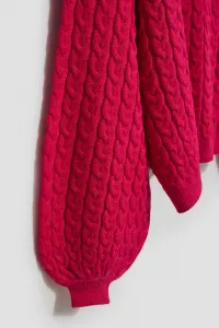 Marisse Fuchsia Turtleneck Sweater With Puffed Sleeves