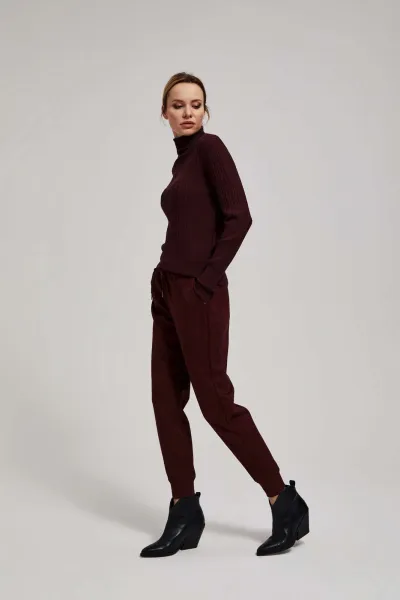 Marisse Thin Turtleneck Sweater, Chestnut