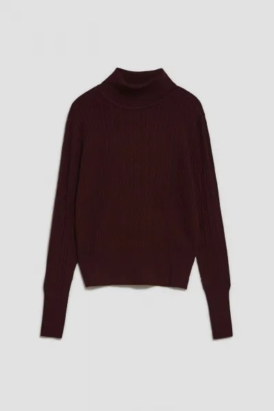 Marisse Thin Turtleneck Sweater, Chestnut