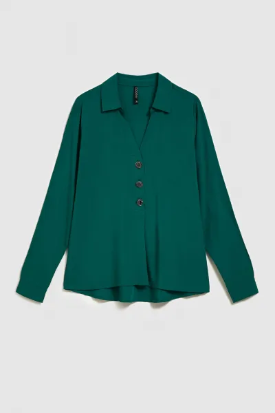 Marisse Emerald V-Neck Shirt