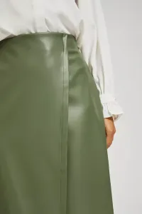 Voskovaná midi sukňa