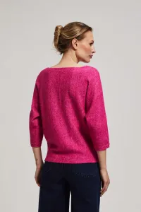 Marisse Fuchsia Sweater With 3/4 Sleeves