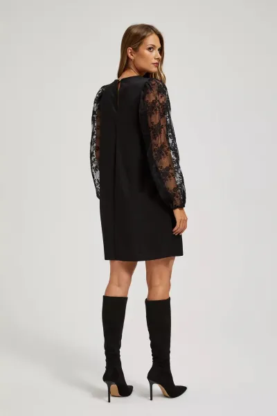 Marisse Dress With Openwork Sleeves