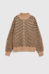 Marisse Beige And Black Striped Sweater