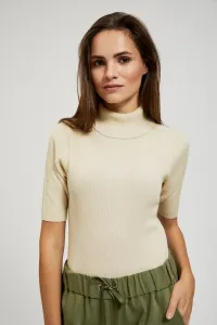 Marisse Turtleneck Sweater Decorated With Pearl Metallic Thread