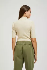 Marisse Turtleneck Sweater Decorated With Pearl Metallic Thread