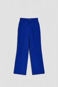 Marisse Blue Wide-Leg Creased Trousers