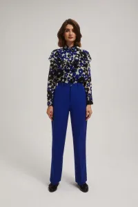 Marisse Blue Wide-Leg Creased Trousers