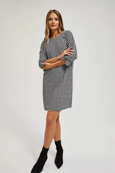 Marisse Black Houndstooth Dress