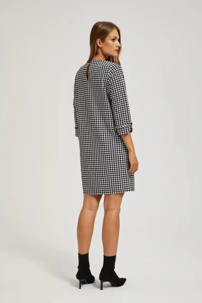 Marisse Black Houndstooth Dress