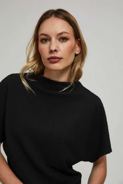 Marisse Elegant Blouse With Wide Sleeves, Black