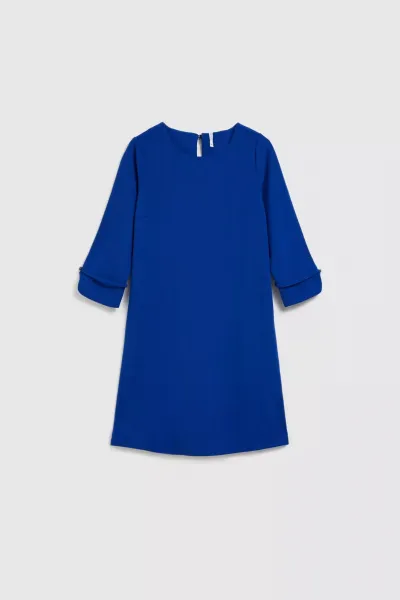 Marisse Trapeze Dress With 3/4 Sleeves, Blue