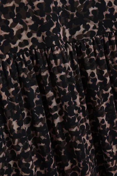 Marisse Beige Leopard Print Midi Dress