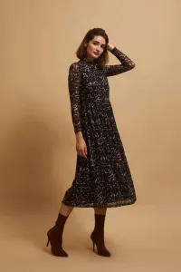 Marisse Beige Leopard Print Midi Dress