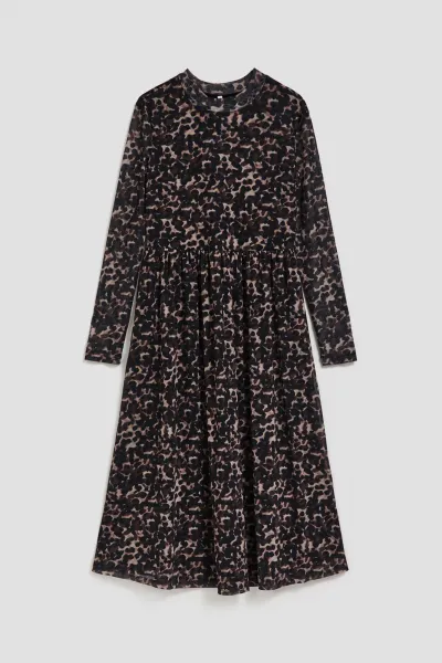 Marisse Beige Leopard Print Midi Dress