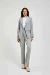 Marisse Single-Breasted Jacket With Delicate Gray Stripes