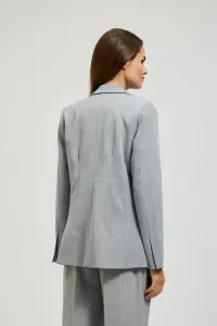 Marisse Single-Breasted Jacket With Delicate Gray Stripes