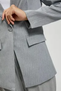 Marisse Single-Breasted Jacket With Delicate Gray Stripes