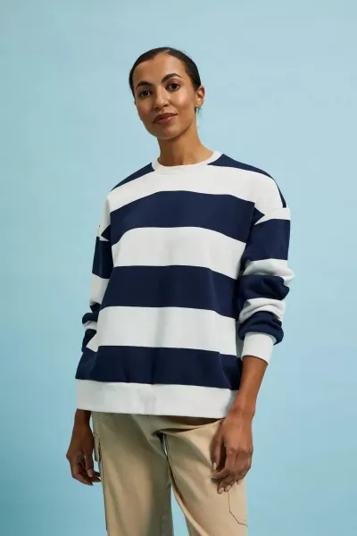 Marisse Women's Sweatshirt L-Bl-4310 Navy
