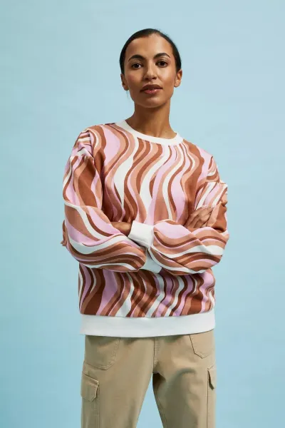 Marisse Women's Sweatshirt L-Bl-4314 L.Brown