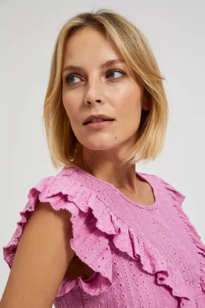 Marisse Women's Blouse L-Ts-4347 D.Pink