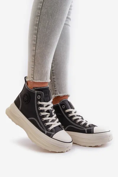 BIG STAR SHOES Zateplené Dámske Tenisky Na Platforme Eko Koža Big Star