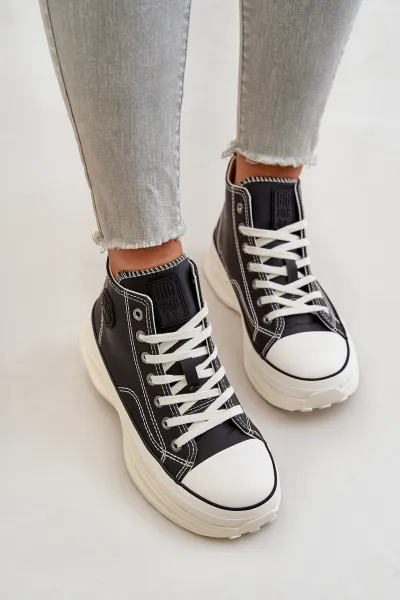 BIG STAR SHOES Zateplené Dámske Tenisky Na Platforme Eko Koža Big Star