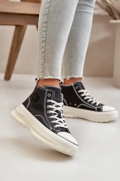 BIG STAR SHOES Zateplené Dámske Tenisky Na Platforme Eko Koža Big Star