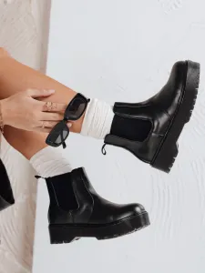 Dámske čierne členkové topánky STEPBACK