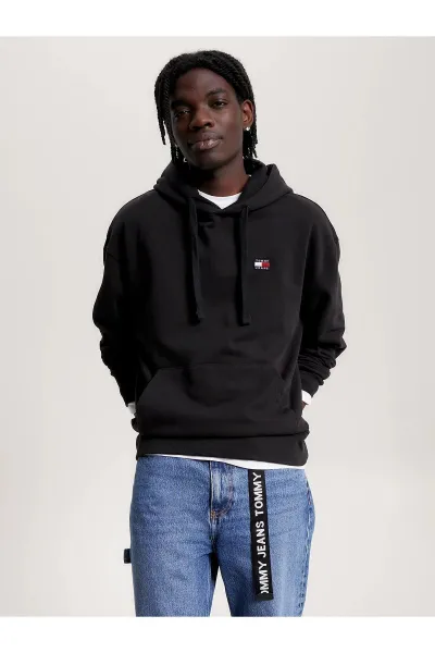 Čierna mikina Tommy Hilfiger s kapucňou