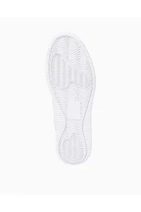 Tommy Hilfiger Men's Brand Logo Leather Top Rubber Outsole White Sneakers Suitable for Casual Use
