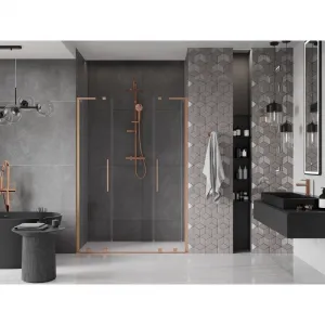 MEXEN/S - Velar L Duo posuvné sprchové dvere 160, transparent, meď kartáčovaná 871-160-003-02-65