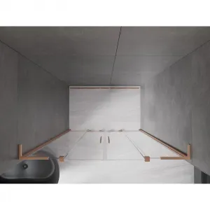 MEXEN/S - Velar L Duo posuvné sprchové dvere 150, transparent, meď kartáčovaná 871-150-003-02-65