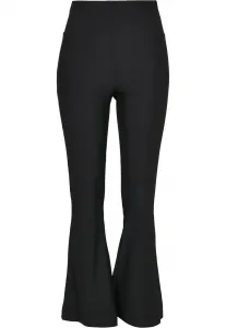 Women's high-waisted leggings with ribbed fit black