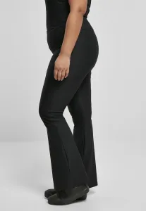Women's high-waisted leggings with ribbed fit black