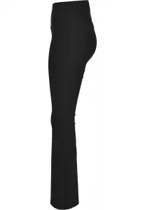 Women's high-waisted leggings with ribbed fit black