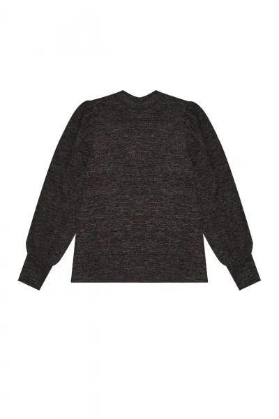 Melang sweatshirt with puff sleeves - graphite