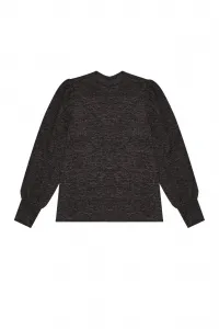Melang sweatshirt with puff sleeves - graphite