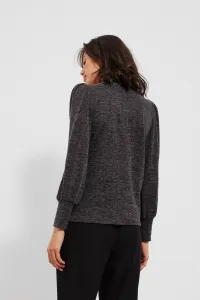 Melang sweatshirt with puff sleeves - graphite