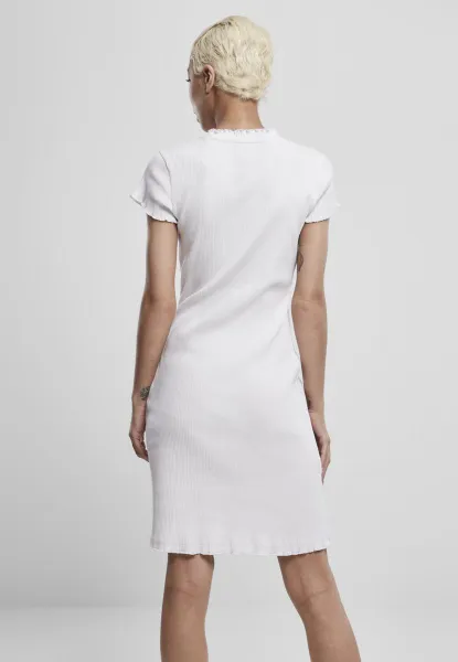 Women's T-shirt with ribbing white
