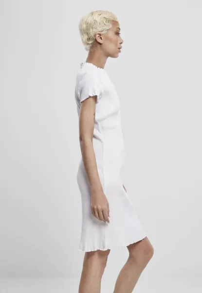 Women's T-shirt with ribbing white