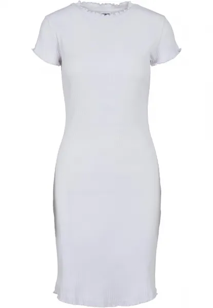 Women's T-shirt with ribbing white