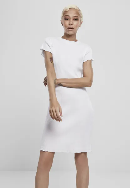 Women's T-shirt with ribbing white
