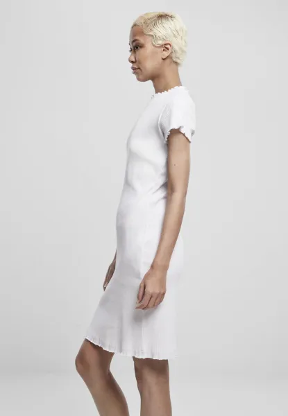 Women's T-shirt with ribbing white