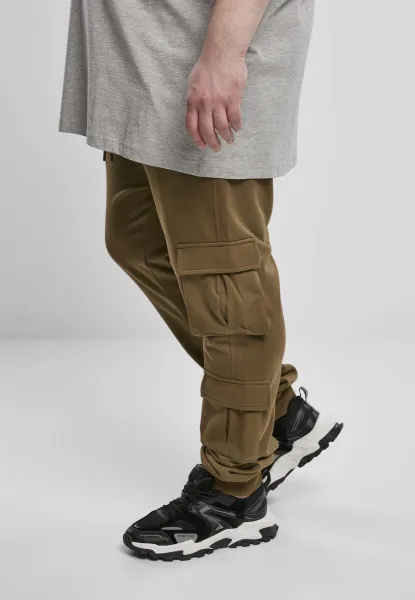 Summer olive terry trousers with double pockets