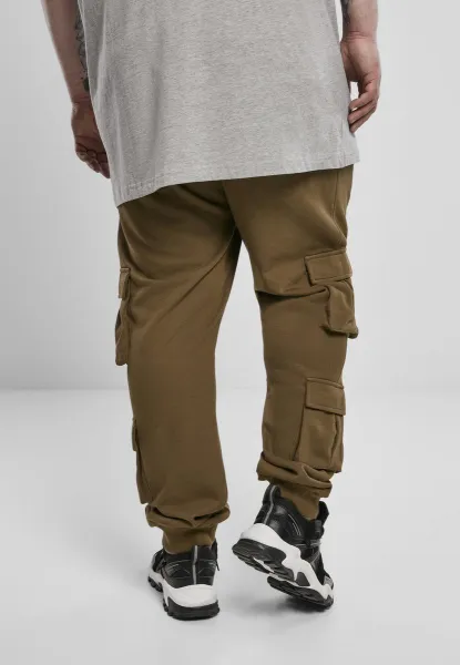 Summer olive terry trousers with double pockets