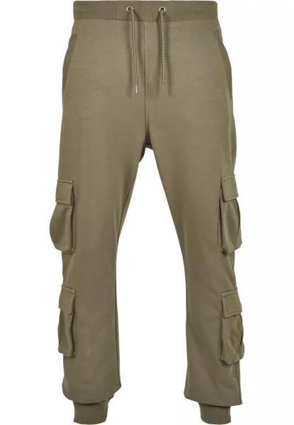 Summer olive terry trousers with double pockets