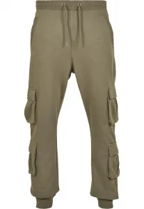 Summer olive terry trousers with double pockets