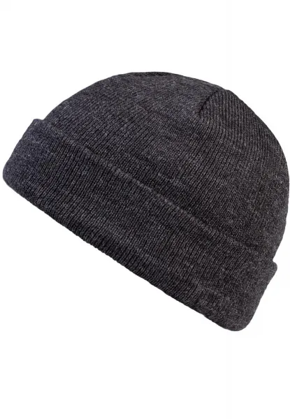 Short cuff knitted cap h.Charcoal