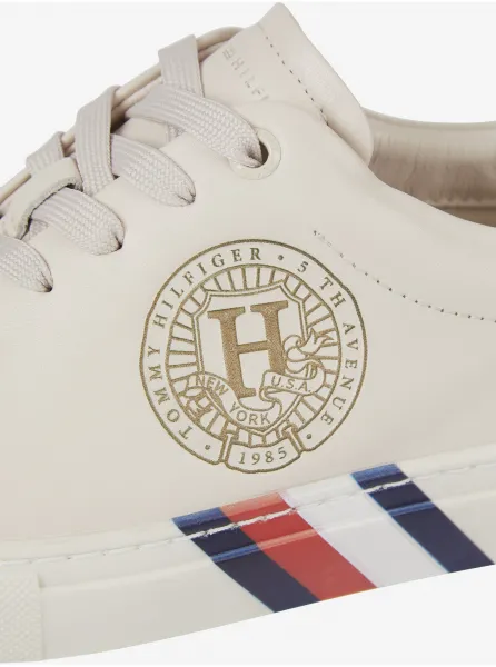 Krémové dámske kožené tenisky Tommy Hilfiger